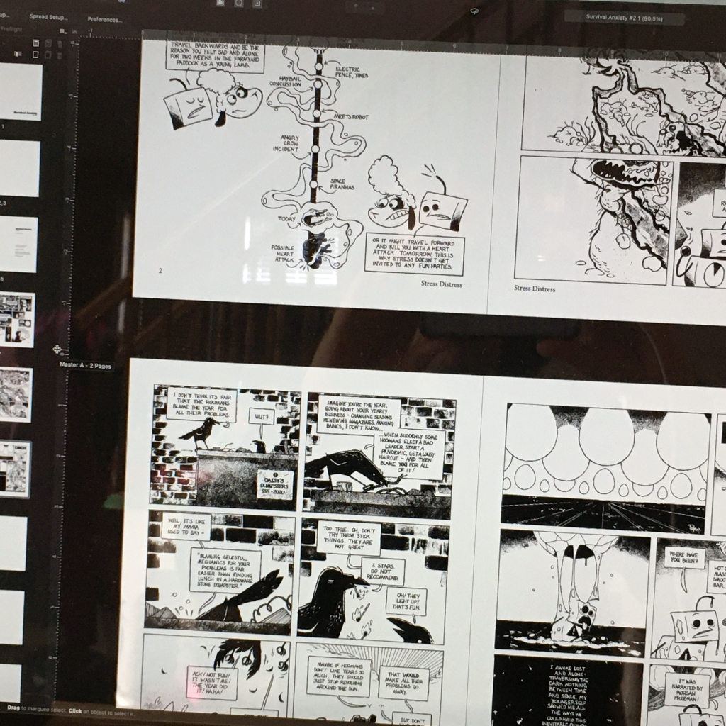 Screen grab of Survival Anxiety #2 zine in Affinity Publisher.