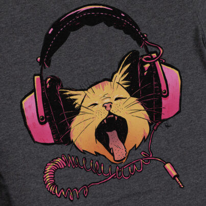 Cat wearing headphones - thumbnail