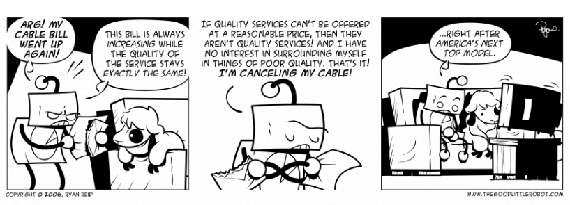 Robot and Francis cancel their cable service. Eventually.
