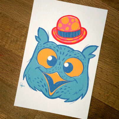 Birthday invite owl - thumbnail