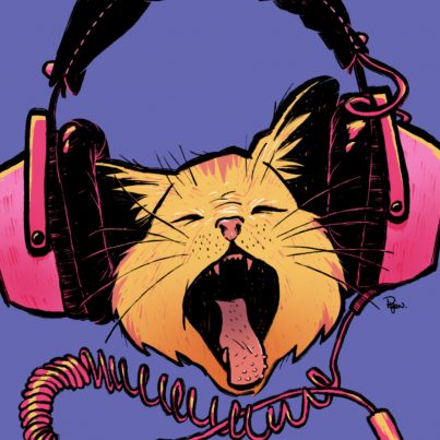 Cat Rocking Headphones thumbnail
